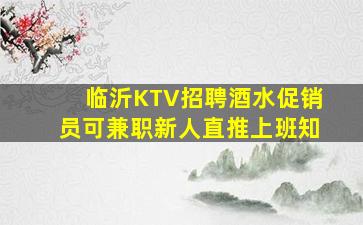 临沂KTV招聘酒水促销员可兼职新人直推上班知